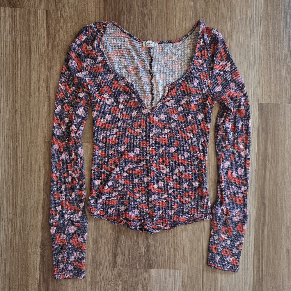 Free People Floral Thermal Top